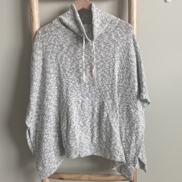 Lou & Grey Marled Mock Neck Poncho Top Sz Small - Picture 4 of 9